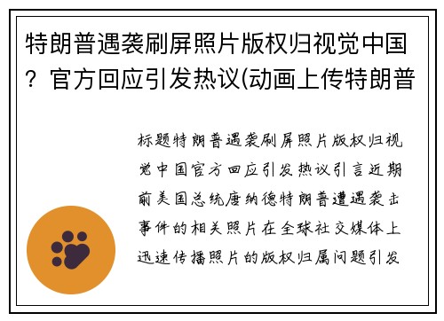 特朗普遇袭刷屏照片版权归视觉中国？官方回应引发热议(动画上传特朗普个人网站)